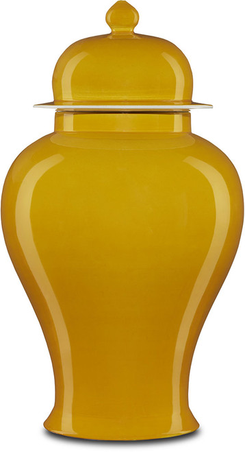 Currey & Company 1200-0581 Imperial Contemporary Yellow Yellow Temple Jar