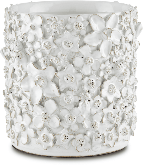 Currey & Company 1200-0628 Jessamine Modern White Cachepot
