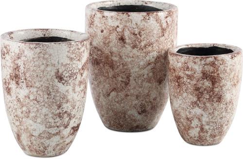 Currey & Company 1200-0715 Marne Modern Brown / Off-White Vase (set of 3)