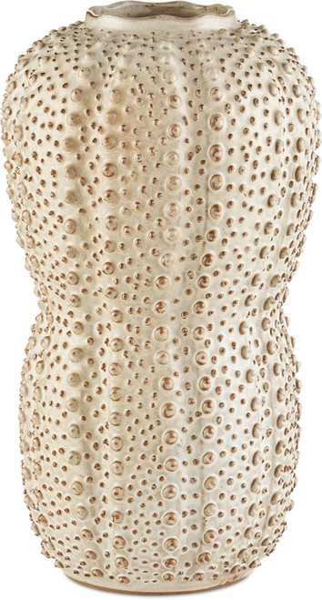 Currey & Company 1200-0743 Peanut Contemporary Ivory / Brown Large Vase