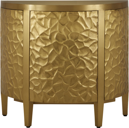 Currey & Company 3000-0244 Auden Modern Brass Demi-Lune Cabinet