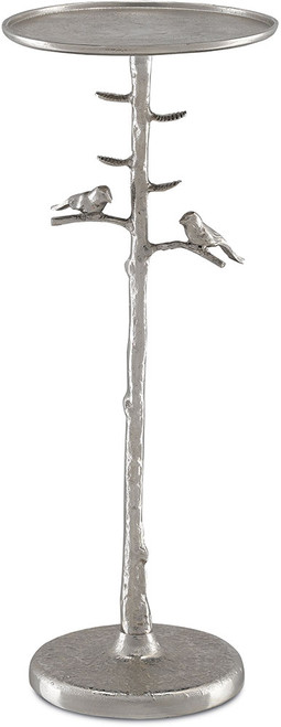 Currey & Company 4000-0064 Piaf Modern Polished Nickel Drinks Table