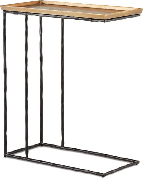 Currey & Company 4000-0131 Boyles Modern Antique Brass and Black C Table