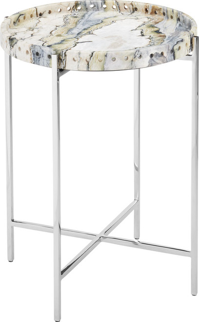 Currey & Company 4000-0242 Freya Modern Natural / Nickel Accent Table