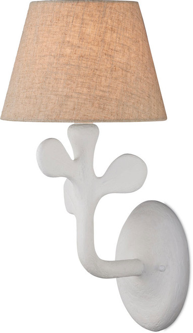 Currey & Company 5000-0240 Charny Modern Gesso White Lighting Sconce