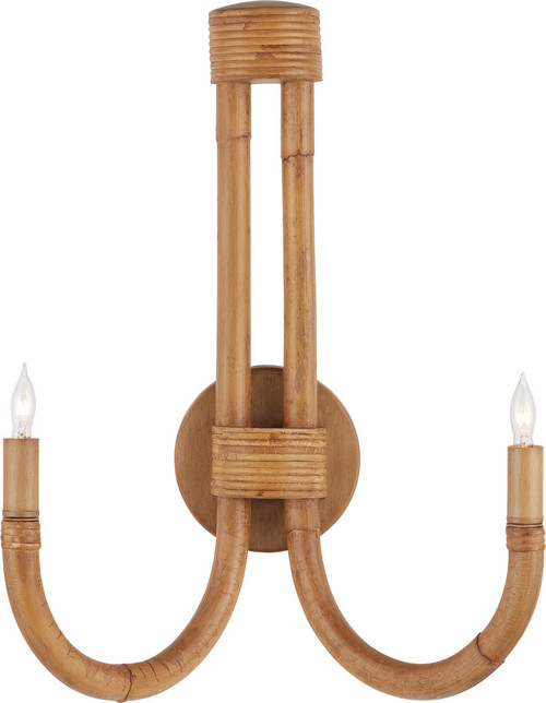 Currey & Company 5000-0280 Samsara Natural / Saddle Tan LED Wall Sconce Light