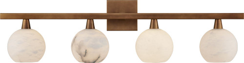 Currey & Company 5800-0039 Bombelles Brass Contemporary Antique Brass / Natural 4-Light Bath Wall Sconce