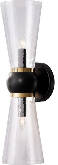 Currey & Company 5800-0060 Byford Contemporary Oil Rubbed Bronze / Clear / Polished Brass Vanity Lighting Fixture