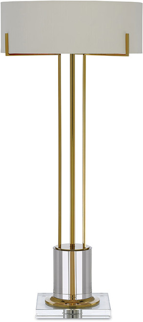 Currey & Company 6000-0355 Winsland Contemporary Polished Brass and Clear LED Buffet Lamp