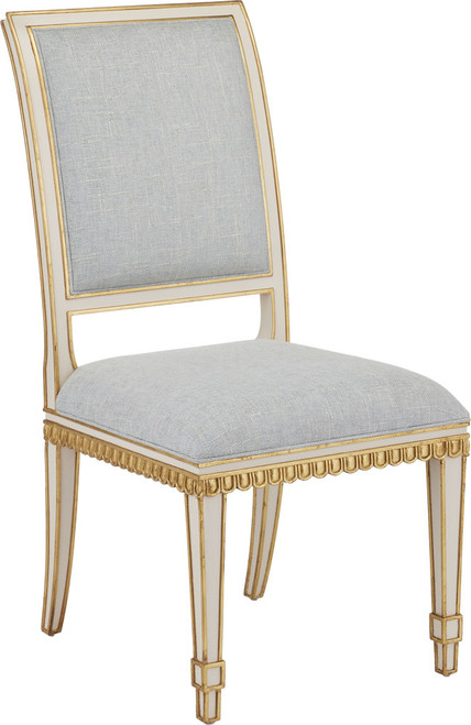 Currey & Company 7000-0153 Ines Contemporary Ivory / Antique Gold Chair