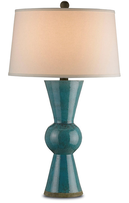 Currey & Company 6896 Upbeat Teal Table Lamp Lighting