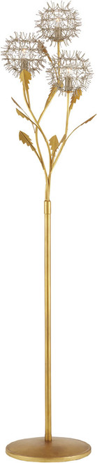 Currey & Company 8000-0137 Dandelion Contemporary Contemporary Silver Leaf / Silver / Contemporary Gold Leaf Floor Lamp Lighting