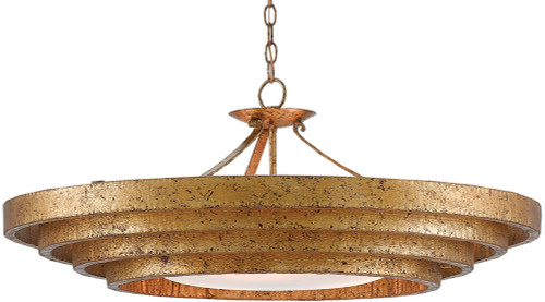 Currey & Company 9000-0187 Belle Modern Gold Leaf Drop Lighting Fixture