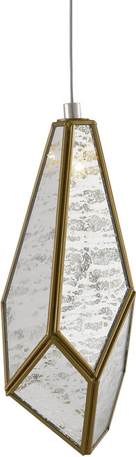 Currey & Company 9000-0702 Glace Contemporary Painted Silver and Antique Brass Mini Pendant Lamp