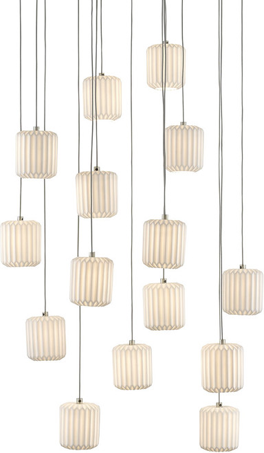Currey & Company 9000-0712 Dove Painted Silver and White Multi Lighting Pendant