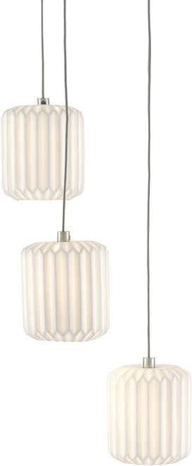 Currey & Company 9000-0710 Dove Painted Silver and White Multi Hanging Light Fixture