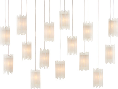 Currey & Company 9000-0885 Escenia Modern Natural and Painted Silver Multi Lighting Pendant
