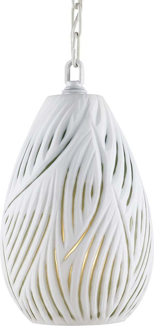 Currey & Company 9000-0986 Midori Contemporary White / Green Mini Hanging Pendant Light