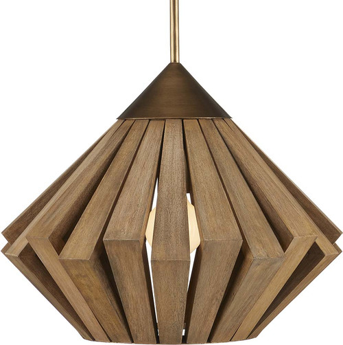 Currey & Company 9000-0995 Plunge Modern Brass / Toffee Hanging Light