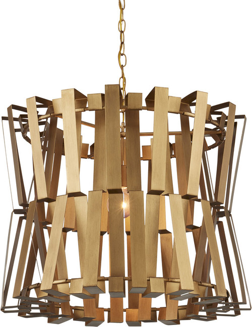Currey & Company 9000-1079 Chaconne Modern Brass Ceiling Light Pendant