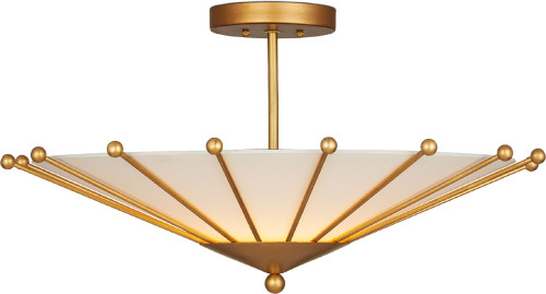 Currey & Company 9000-1225 Epoch Contemporary Gold Leaf / Sugar White LED Overhead Lighting