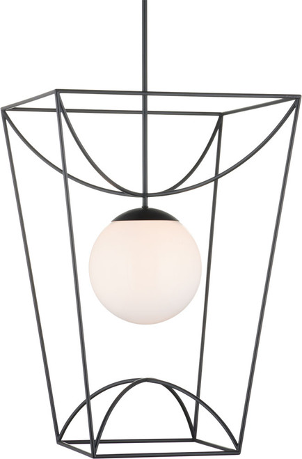 Currey & Company 9500-0013 Rochefort Large Modern Black / White 21" Foyer Lighting