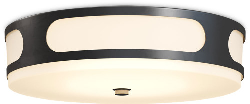 Currey & Company 9900-0001 Swale Contemporary Black / White LED Exterior Flush Lighting