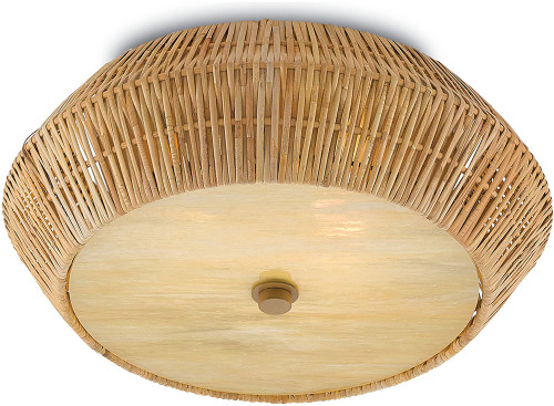 Currey & Company 9999-0033 Antibes Modern Natural and Honey Beige LED Flush Lighting