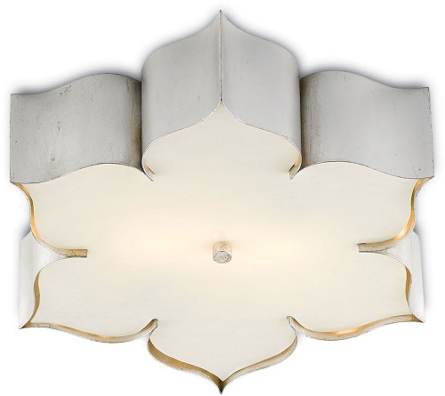 Currey & Company 9999-0042 Grand Lotus Contemporary Silver Leaf LED Flush Mount Lighting