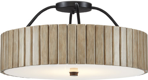 Currey & Company 9999-0058 Tetterby Natural and Black Overhead Lighting