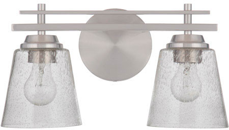 Craftmade 19616BNK2 Drake Brushed Polished Nickel 2-Light Bathroom Sconce