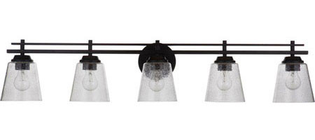 Craftmade 19642FB5 Drake Flat Black 5-Light Bathroom Wall Sconce