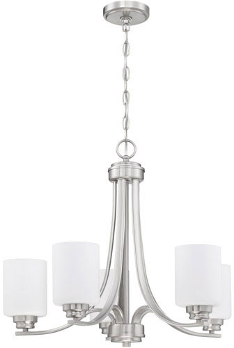 Craftmade 50525-BNK-WG Bolden Brushed Polished Nickel 24" Chandelier Lamp