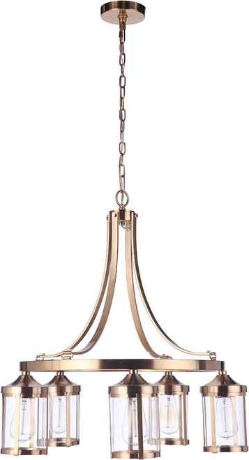 Craftmade 55325-SB Elliot Modern Satin Brass Chandelier Lamp