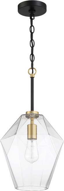 Craftmade 56992-FBSB Avante Grand Contemporary Flat Black / Satin Brass Mini Pendant Lamp