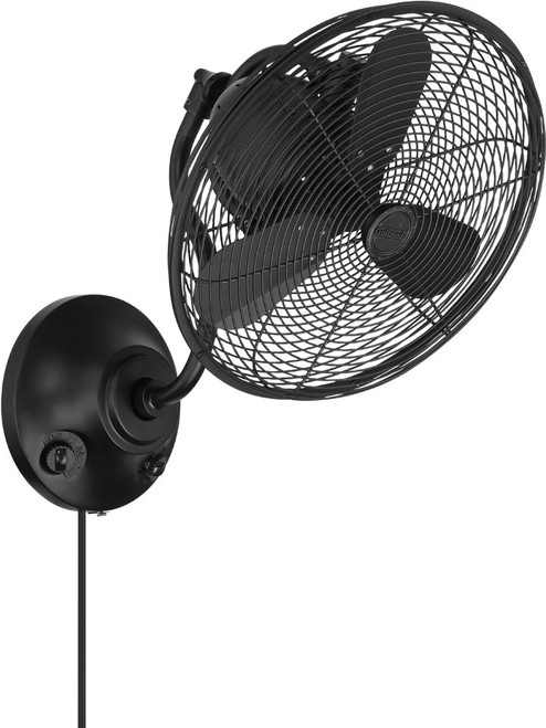 Craftmade BW116FB3 Bellows I Flat Black 14" Wall Fan