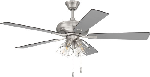 Craftmade ECF104BNK5-BNGW Eos Contemporary Brushed Polished Nickel LED 52" Ceiling Fan