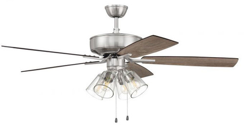 Craftmade P104BNK5-52DWGWN Pro Plus 104 Clear 4 Modern Brushed Polished Nickel 52" Ceiling Fan