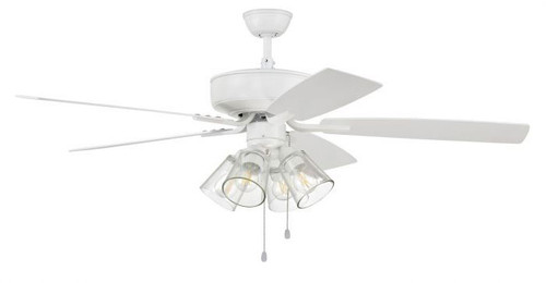 Craftmade P104W5-52WWOK Pro Plus 104 Clear 4 Modern White 52" Home Ceiling Fan