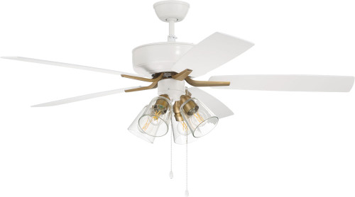 Craftmade P104WSB5-52WWOK Pro Plus Contemporary White / Satin Brass 52" Home Ceiling Fan