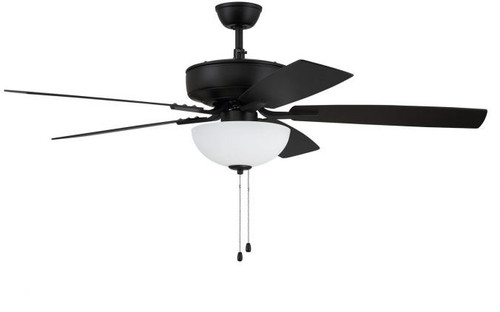 Craftmade P211FB5-52FBGW Pro Plus 211 White Bowl Modern Flat Black 52" Ceiling Fan