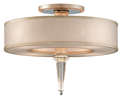 Corbett 166-34-WSL/SS Harlow 20 Inch Diameter Silver Finish LED Semi Flush Lighting Fixture