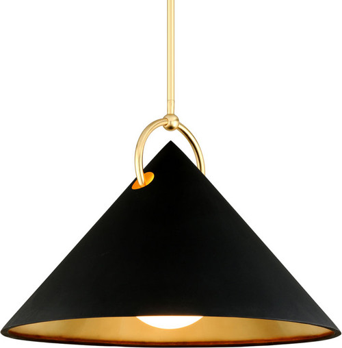 Corbett 289-43-GL/SBK Charm Contemporary Black And Gold Leaf 38" Lighting Pendant