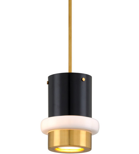 Corbett 299-41-VPB/SBK Beckenham Contemporary Vintage Polished Brass And Black 8" Mini Hanging Light