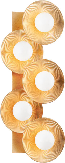 Corbett 333-05-VGL Emerald Modern Vintage Gold Leaf Lighting Wall Sconce