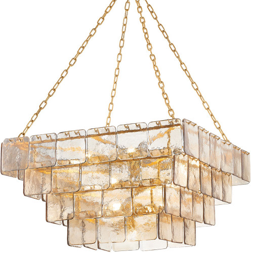 Corbett 449-35-VGL Regal Contemporary Vintage Gold Leaf Drop Lighting