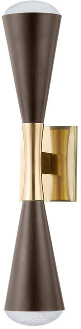 Corbett 455-02-VB/BRZ Barcelona Modern Vintage Brass / Bronze LED Wall Light Sconce