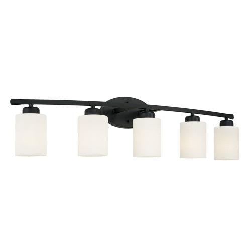 Capital Lighting 115251MB-338 Dixon Contemporary Matte Black 5-Light Bathroom Lighting