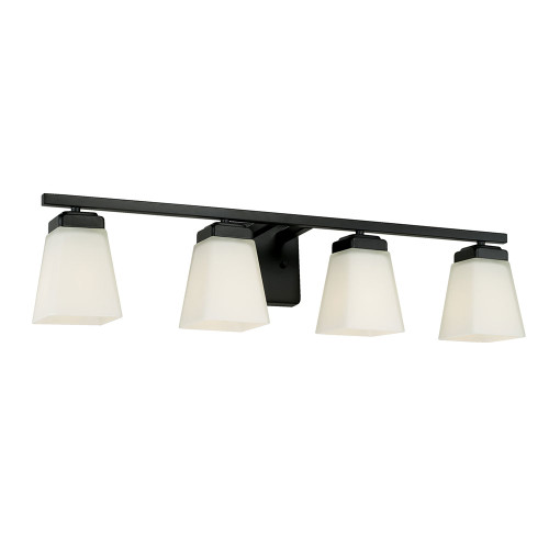 Capital Lighting 114441MB-334 Baxley Matte Black 4-Light Bathroom Wall Light Fixture