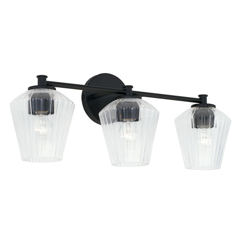 Capital Lighting 141431MB-507 Beau Matte Black 3-Light Bath Sconce